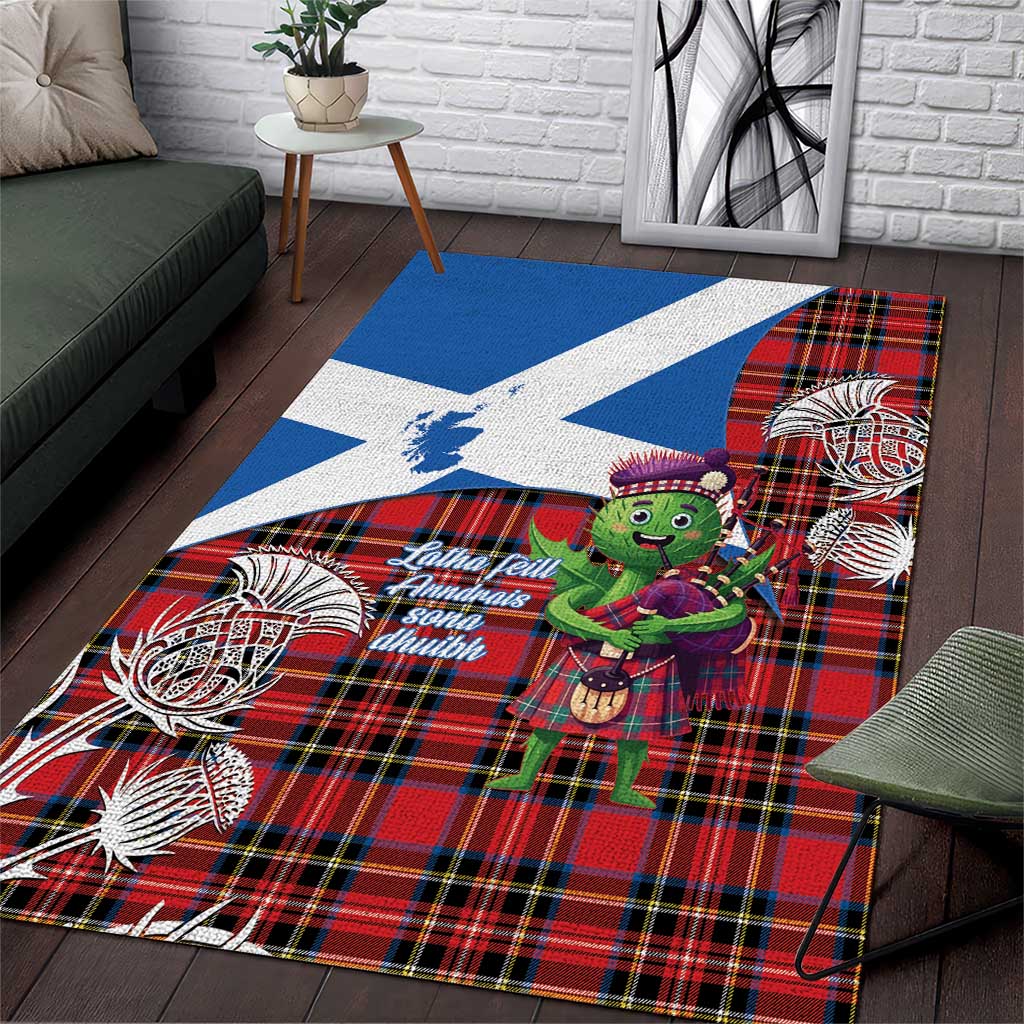 Saint Andrews Day Scotland Area Rug Thistle Traditional Bagpipe Tartan Pattern - Wonder Print Shop