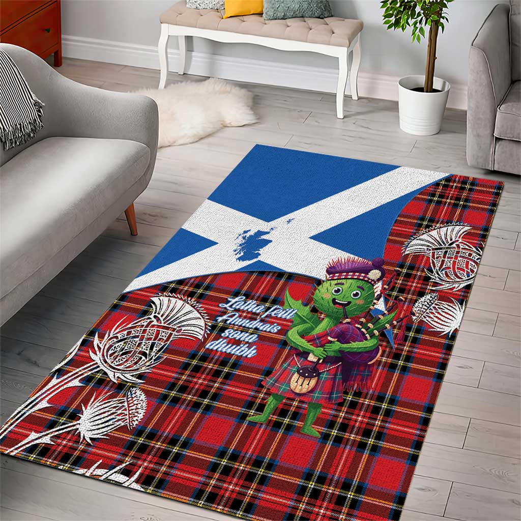 Saint Andrews Day Scotland Area Rug Thistle Traditional Bagpipe Tartan Pattern - Wonder Print Shop
