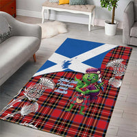 Saint Andrews Day Scotland Area Rug Thistle Traditional Bagpipe Tartan Pattern - Wonder Print Shop