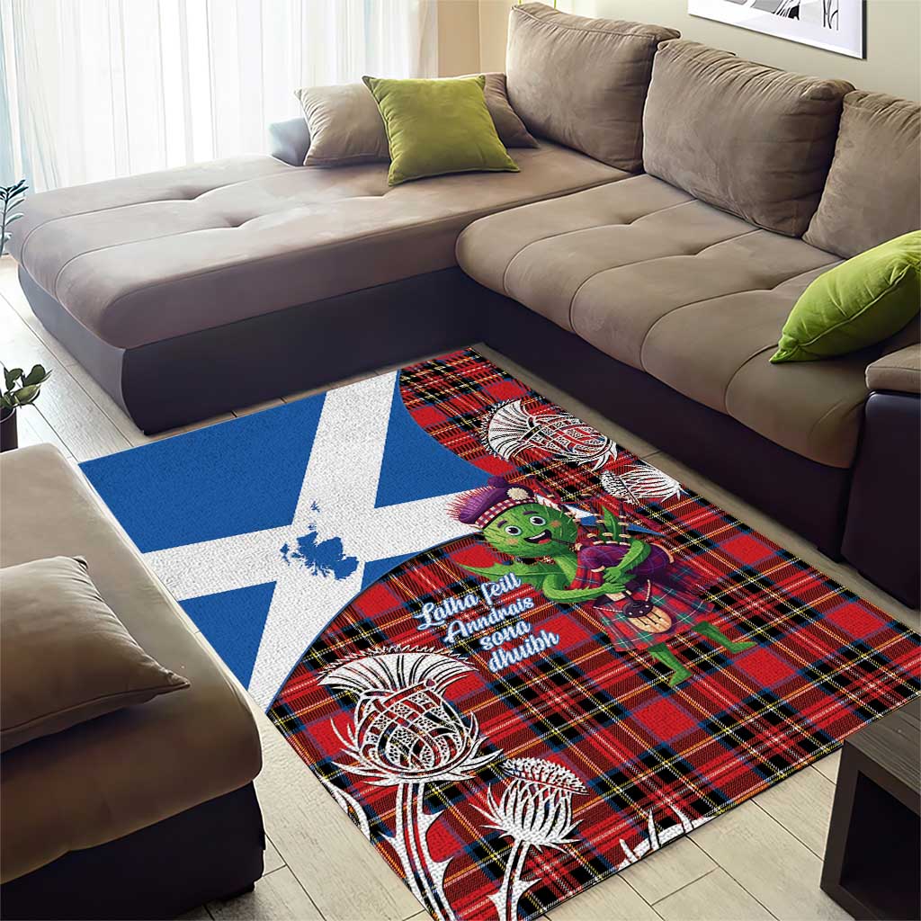 Saint Andrews Day Scotland Area Rug Thistle Traditional Bagpipe Tartan Pattern - Wonder Print Shop