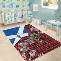 Saint Andrews Day Scotland Area Rug Thistle Traditional Bagpipe Tartan Pattern - Wonder Print Shop