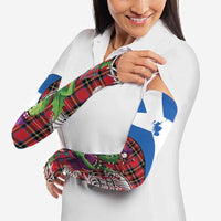 Saint Andrews Day Scotland Arm Sleeves Thistle Traditional Bagpipe Tartan Pattern - Wonder Print Shop