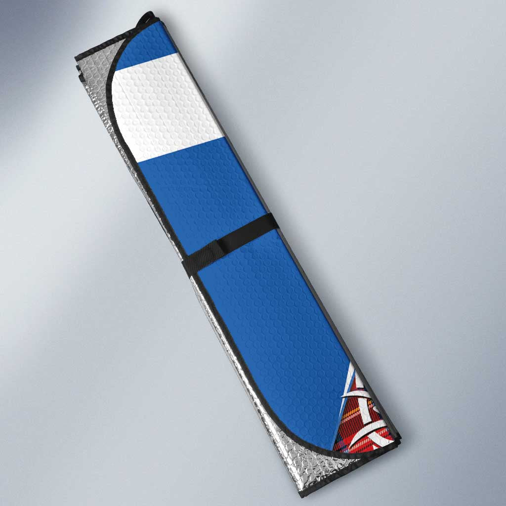 Saint Andrews Day Scotland Auto Sun Shade Thistle Traditional Bagpipe Tartan Pattern - Wonder Print Shop