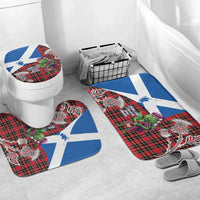 Saint Andrews Day Scotland Bathroom Set Thistle Traditional Bagpipe Tartan Pattern - Wonder Print Shop