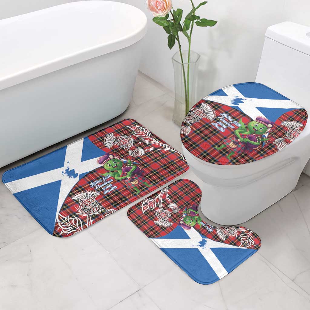 Saint Andrews Day Scotland Bathroom Set Thistle Traditional Bagpipe Tartan Pattern - Wonder Print Shop