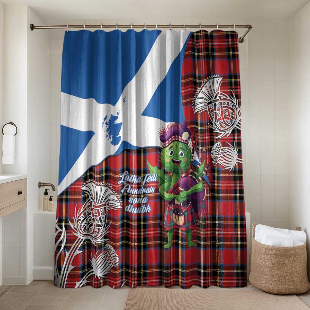 Saint Andrews Day Scotland Bathroom Set Thistle Traditional Bagpipe Tartan Pattern - Wonder Print Shop