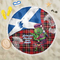 Saint Andrews Day Scotland Beach Blanket Thistle Traditional Bagpipe Tartan Pattern - Wonder Print Shop