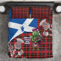 Saint Andrews Day Scotland Bedding Set Thistle Traditional Bagpipe Tartan Pattern - Wonder Print Shop