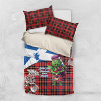 Saint Andrews Day Scotland Bedding Set Thistle Traditional Bagpipe Tartan Pattern - Wonder Print Shop