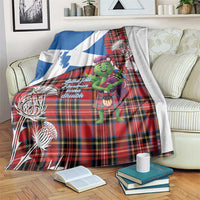 Saint Andrews Day Scotland Blanket Thistle Traditional Bagpipe Tartan Pattern - Wonder Print Shop