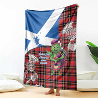 Saint Andrews Day Scotland Blanket Thistle Traditional Bagpipe Tartan Pattern - Wonder Print Shop