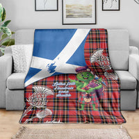 Saint Andrews Day Scotland Blanket Thistle Traditional Bagpipe Tartan Pattern - Wonder Print Shop