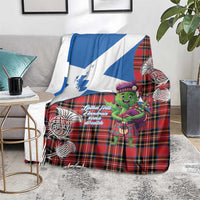 Saint Andrews Day Scotland Blanket Thistle Traditional Bagpipe Tartan Pattern - Wonder Print Shop