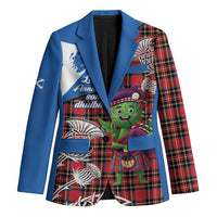 Saint Andrews Day Scotland Blazer Thistle Traditional Bagpipe Tartan Pattern - Wonder Print Shop