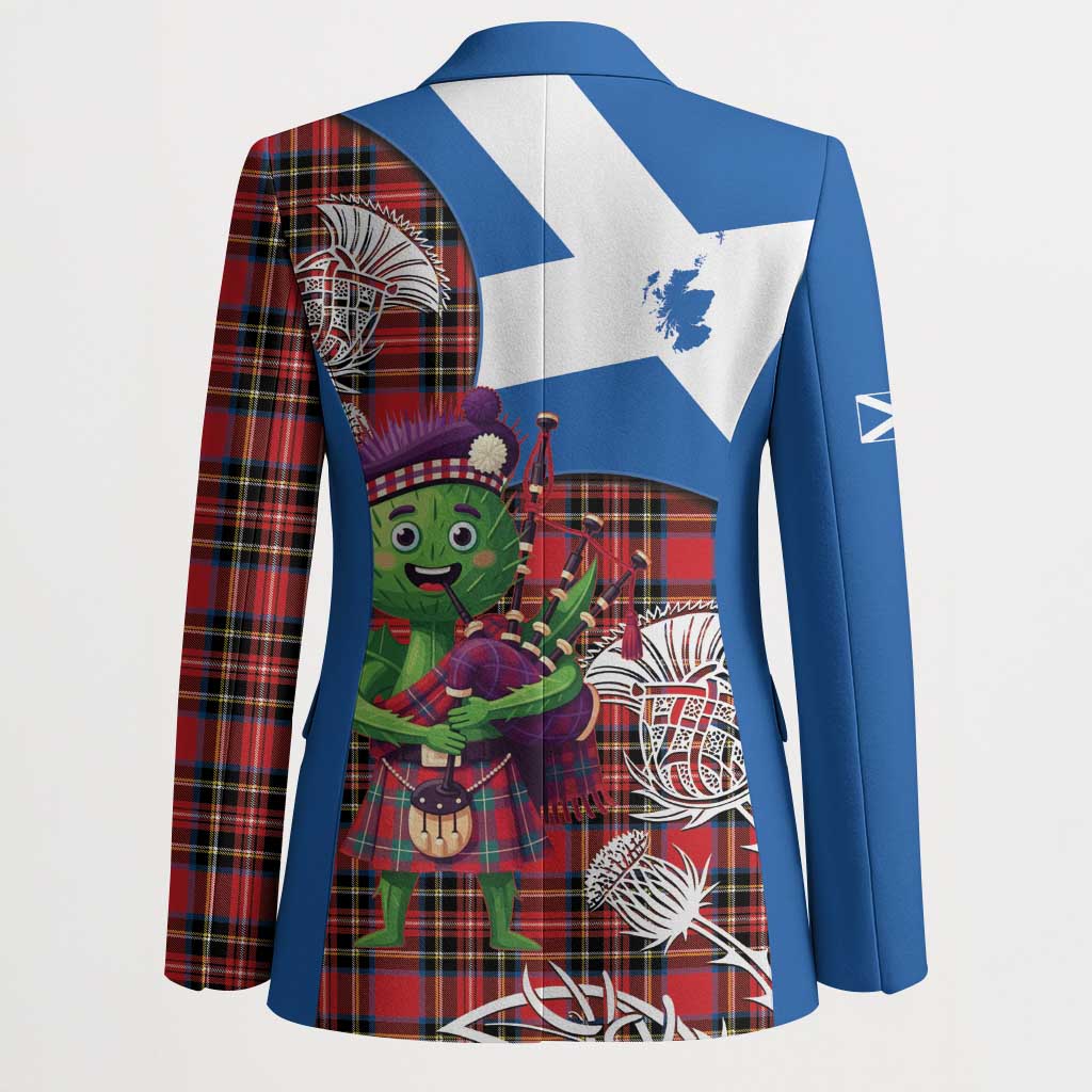 Saint Andrews Day Scotland Blazer Thistle Traditional Bagpipe Tartan Pattern - Wonder Print Shop