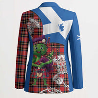 Saint Andrews Day Scotland Blazer Thistle Traditional Bagpipe Tartan Pattern - Wonder Print Shop