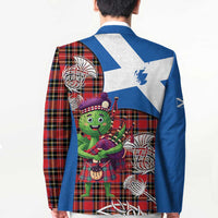 Saint Andrews Day Scotland Blazer Thistle Traditional Bagpipe Tartan Pattern - Wonder Print Shop