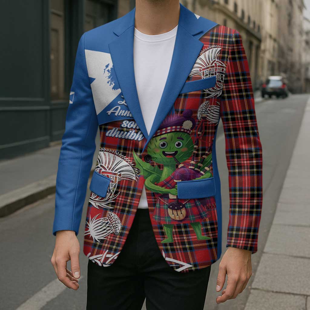 Saint Andrews Day Scotland Blazer Thistle Traditional Bagpipe Tartan Pattern - Wonder Print Shop
