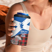 Saint Andrews Day Scotland 4 in 1 Can Cooler Tumbler Thistle Traditional Bagpipe Tartan Pattern - Wonder Print Shop
