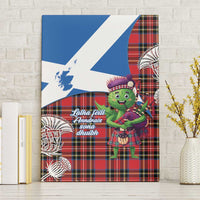 Saint Andrews Day Scotland Canvas Wall Art Thistle Traditional Bagpipe Tartan Pattern - Wonder Print Shop