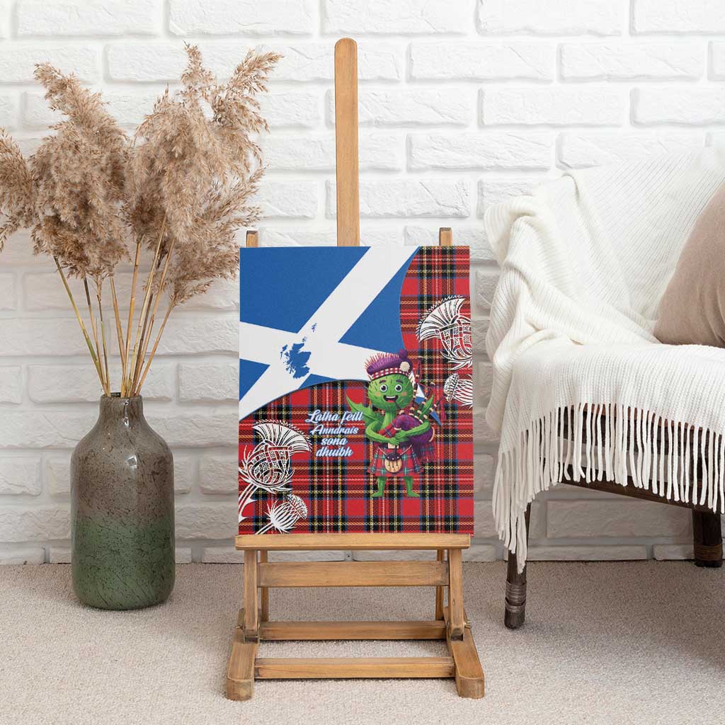 Saint Andrews Day Scotland Canvas Wall Art Thistle Traditional Bagpipe Tartan Pattern - Wonder Print Shop