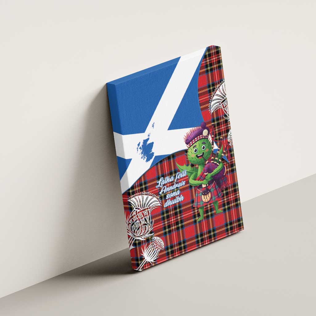 Saint Andrews Day Scotland Canvas Wall Art Thistle Traditional Bagpipe Tartan Pattern - Wonder Print Shop