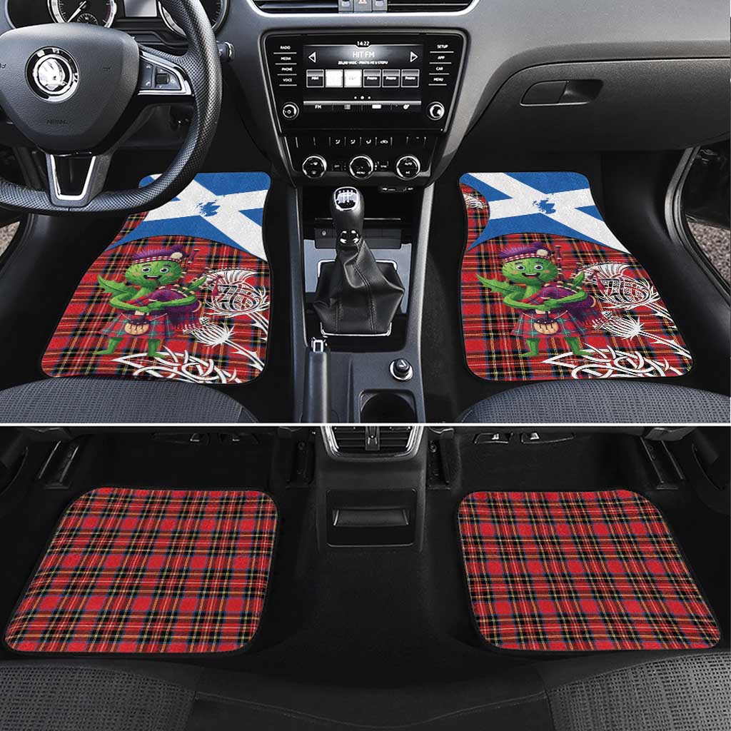 Saint Andrews Day Scotland Car Mats Thistle Traditional Bagpipe Tartan Pattern - Wonder Print Shop