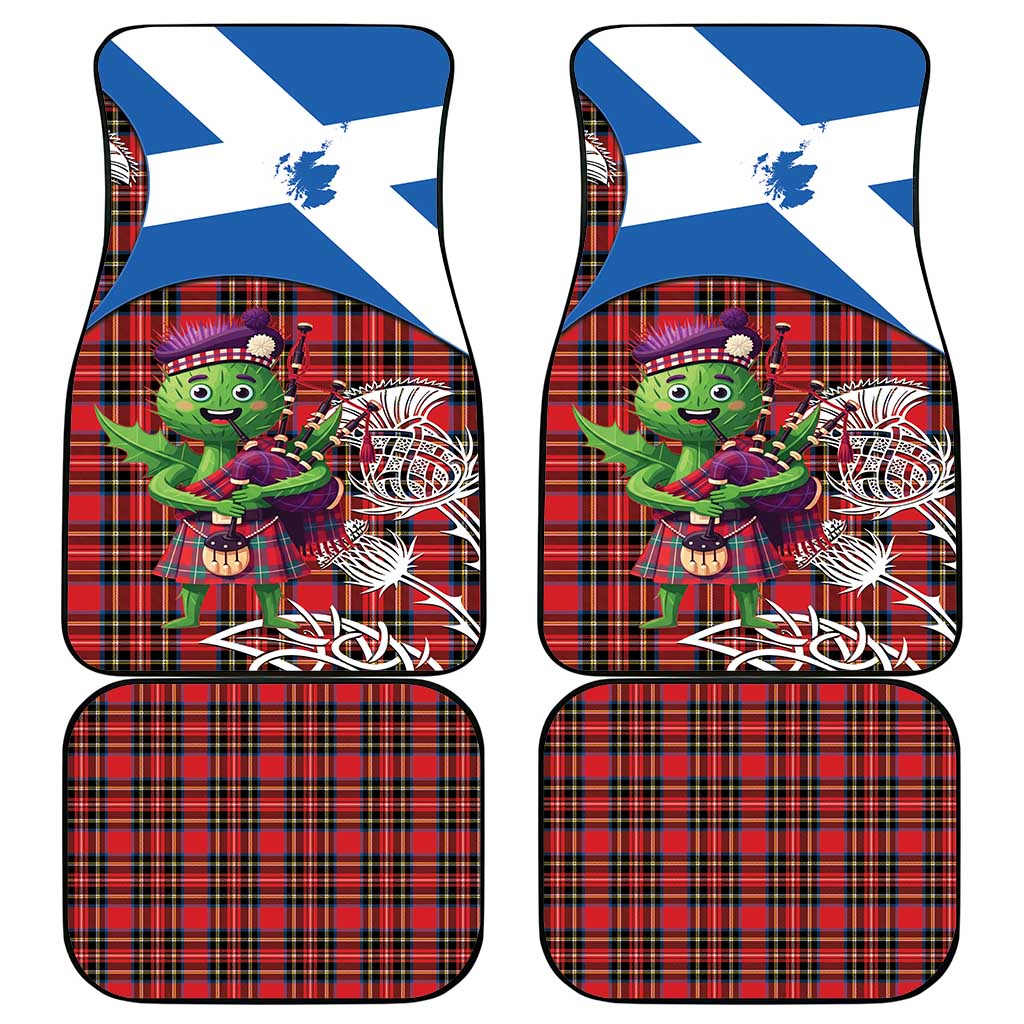 Saint Andrews Day Scotland Car Mats Thistle Traditional Bagpipe Tartan Pattern - Wonder Print Shop