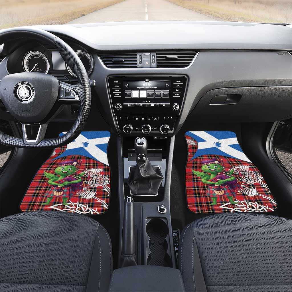 Saint Andrews Day Scotland Car Mats Thistle Traditional Bagpipe Tartan Pattern - Wonder Print Shop