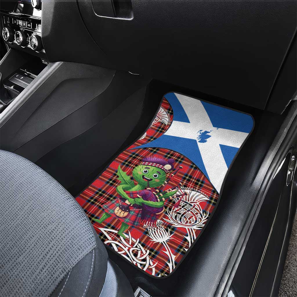 Saint Andrews Day Scotland Car Mats Thistle Traditional Bagpipe Tartan Pattern - Wonder Print Shop
