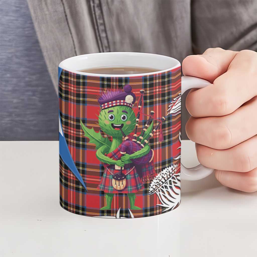 Saint Andrews Day Scotland Ceramic Mug Thistle Traditional Bagpipe Tartan Pattern - Wonder Print Shop