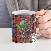Saint Andrews Day Scotland Ceramic Mug Thistle Traditional Bagpipe Tartan Pattern - Wonder Print Shop