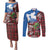 Saint Andrews Day Scotland Couples Matching Puletasi and Long Sleeve Button Shirt Thistle Traditional Bagpipe Tartan Pattern - Wonder Print Shop