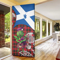 Saint Andrews Day Scotland Door Cover Thistle Traditional Bagpipe Tartan Pattern - Wonder Print Shop