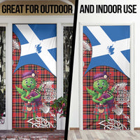 Saint Andrews Day Scotland Door Cover Thistle Traditional Bagpipe Tartan Pattern - Wonder Print Shop