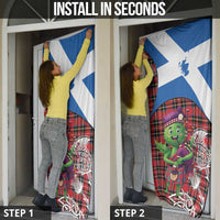 Saint Andrews Day Scotland Door Cover Thistle Traditional Bagpipe Tartan Pattern - Wonder Print Shop