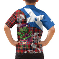 Saint Andrews Day Scotland Family Matching Long Sleeve Bodycon Dress and Hawaiian Shirt Thistle Traditional Bagpipe Tartan Pattern - Wonder Print Shop