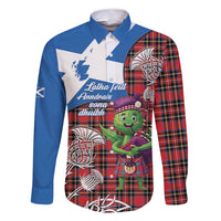 Saint Andrews Day Scotland Family Matching Long Sleeve Bodycon Dress and Hawaiian Shirt Thistle Traditional Bagpipe Tartan Pattern - Wonder Print Shop