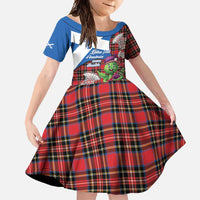 Saint Andrews Day Scotland Family Matching Mermaid Dress and Hawaiian Shirt Thistle Traditional Bagpipe Tartan Pattern - Wonder Print Shop
