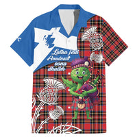 Saint Andrews Day Scotland Family Matching Mermaid Dress and Hawaiian Shirt Thistle Traditional Bagpipe Tartan Pattern - Wonder Print Shop