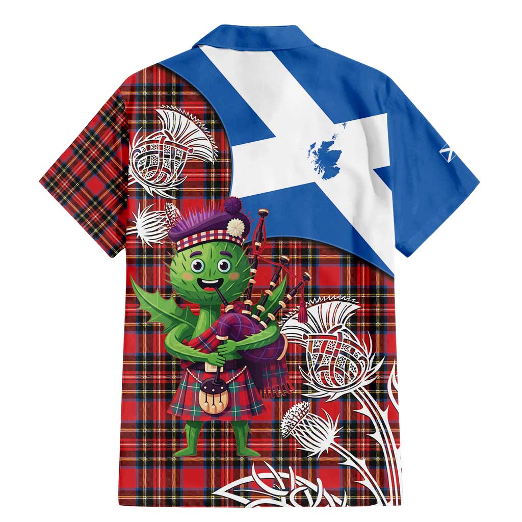 Saint Andrews Day Scotland Family Matching Mermaid Dress and Hawaiian Shirt Thistle Traditional Bagpipe Tartan Pattern - Wonder Print Shop