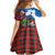 Saint Andrews Day Scotland Family Matching Off Shoulder Short Dress and Hawaiian Shirt Thistle Traditional Bagpipe Tartan Pattern - Wonder Print Shop