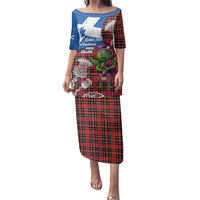 Saint Andrews Day Scotland Family Matching Puletasi and Hawaiian Shirt Thistle Traditional Bagpipe Tartan Pattern - Wonder Print Shop