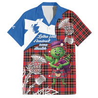 Saint Andrews Day Scotland Family Matching Short Sleeve Bodycon Dress and Hawaiian Shirt Thistle Traditional Bagpipe Tartan Pattern - Wonder Print Shop