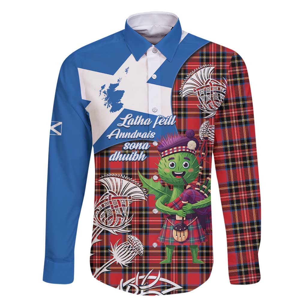 Saint Andrews Day Scotland Family Matching Summer Maxi Dress and Hawaiian Shirt Thistle Traditional Bagpipe Tartan Pattern - Wonder Print Shop