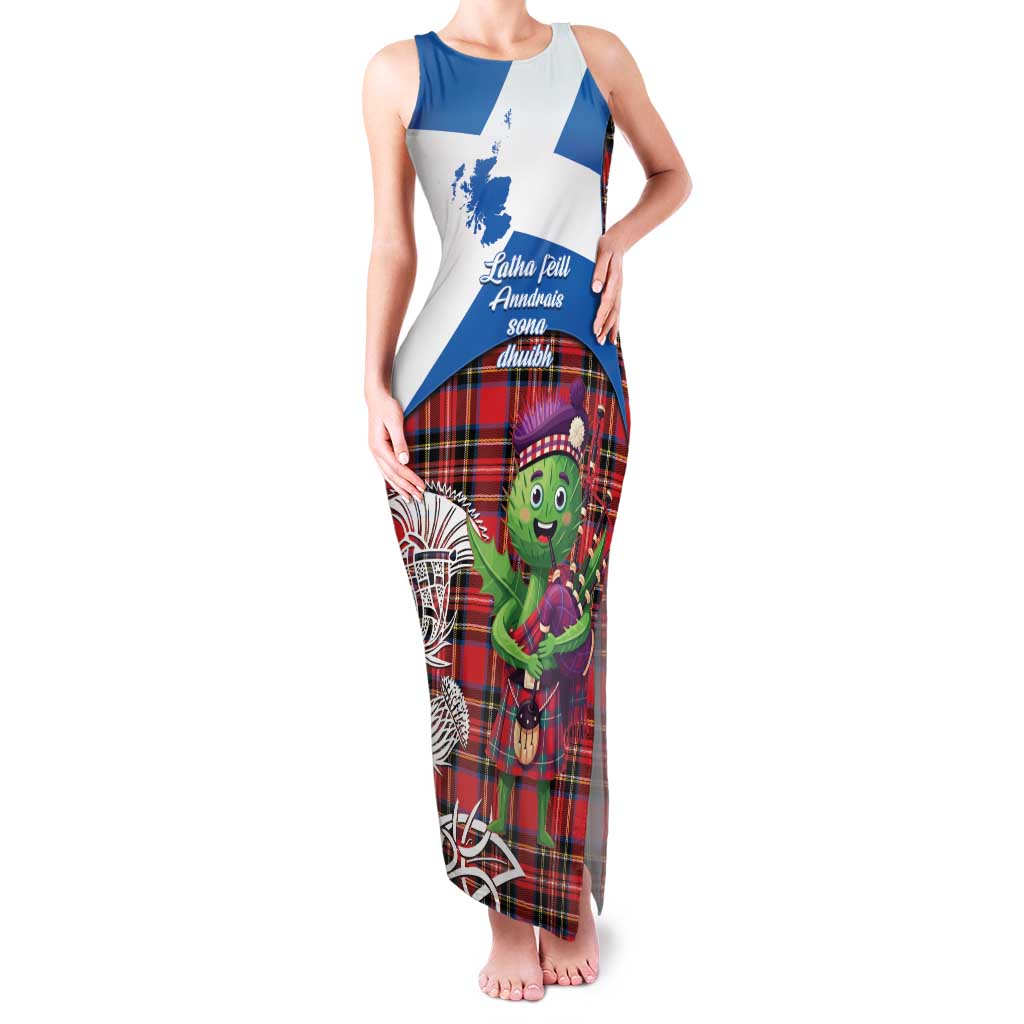 Saint Andrews Day Scotland Family Matching Tank Maxi Dress and Hawaiian Shirt Thistle Traditional Bagpipe Tartan Pattern - Wonder Print Shop