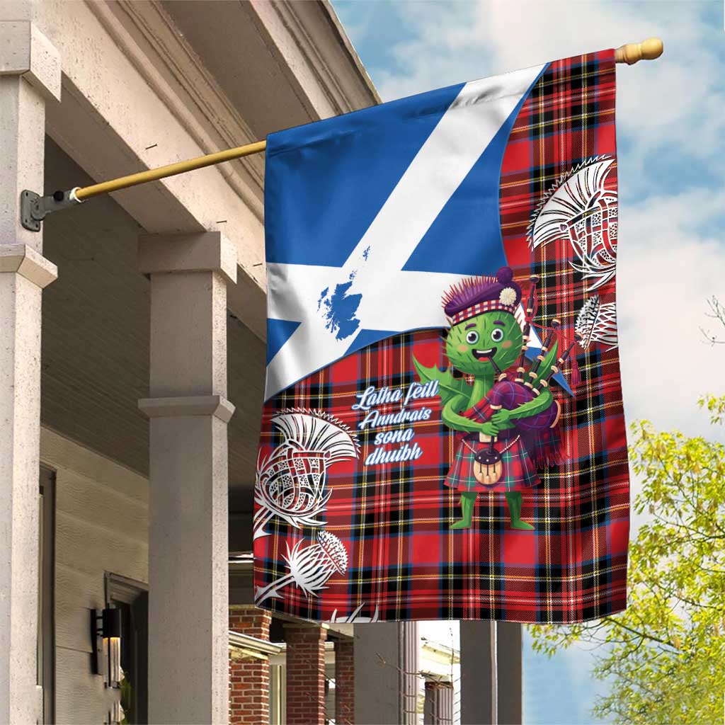 Saint Andrews Day Scotland Garden Flag Thistle Traditional Bagpipe Tartan Pattern - Wonder Print Shop