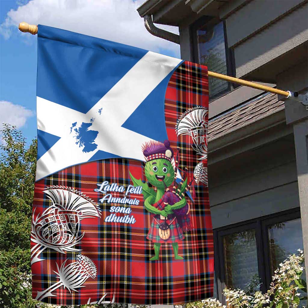 Saint Andrews Day Scotland Garden Flag Thistle Traditional Bagpipe Tartan Pattern - Wonder Print Shop