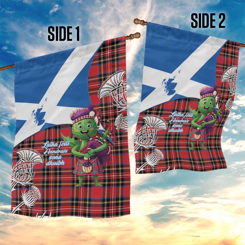 Saint Andrews Day Scotland Garden Flag Thistle Traditional Bagpipe Tartan Pattern - Wonder Print Shop