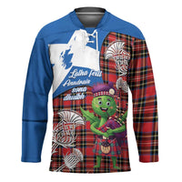 Saint Andrews Day Scotland Hockey Jersey Thistle Traditional Bagpipe Tartan Pattern - Wonder Print Shop